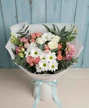 Букет цветов из:  Розы, Лизиантусы и Хризантемы в Шамхале