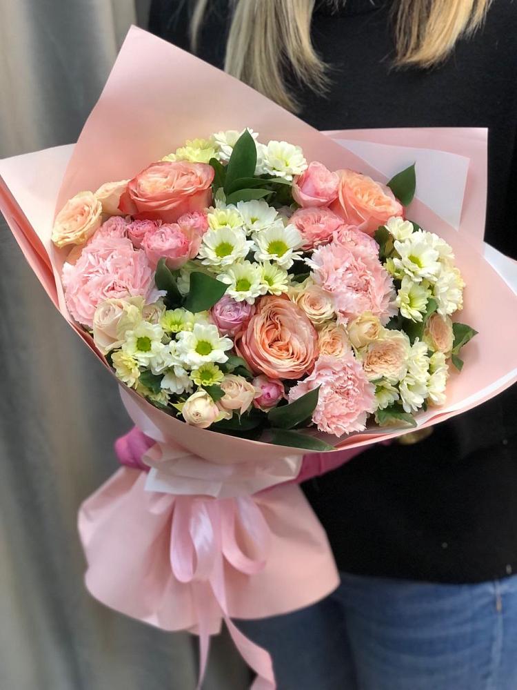 Букет цветов из: Гвоздики, Розы и Хризантемы в Шамхале