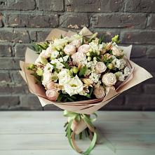 Букет цветов из:  Альстромерии, Розы и Хризантемы в Шамхале