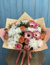 Букет цветов из:  Розы, Герберы и Хризантемы в Шамхале