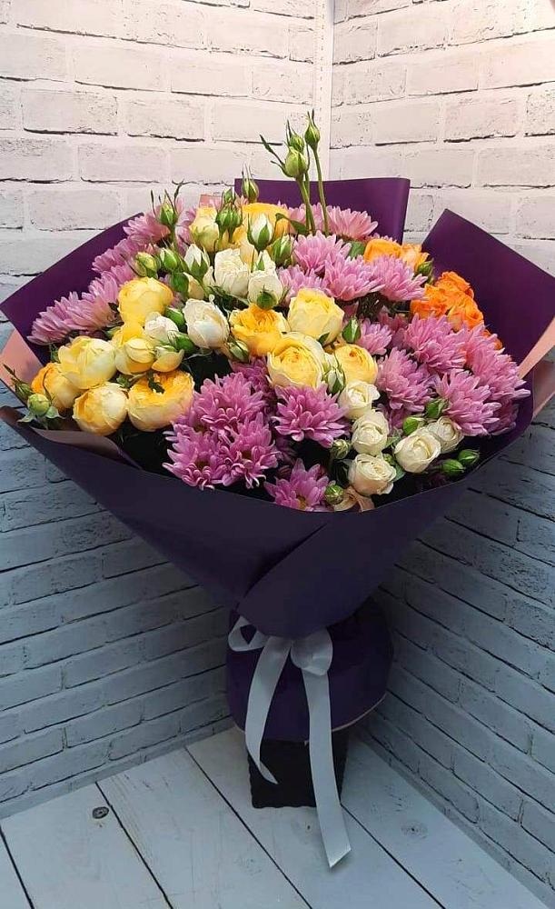 Букет цветов из: Хризантемы и Розы в Шамхале