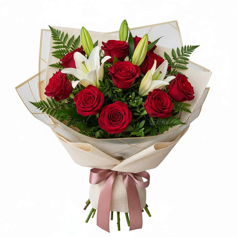 Букет цветов из: Лилии и Розы в Шамхале