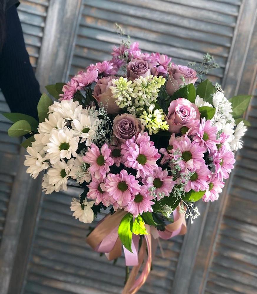 Букет цветов из: Хризантемы и Розы в Шамхале