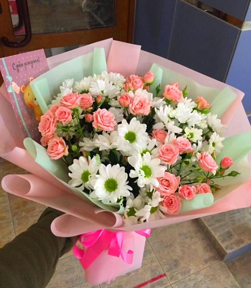 Букет цветов из: Розы и Хризантемы в Шамхале