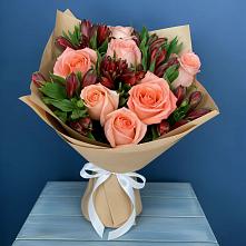 Букет цветов из:  Розы и Альстромерии в Шамхале