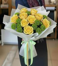 Букет цветов из:  Хризантемы и Розы в Шамхале