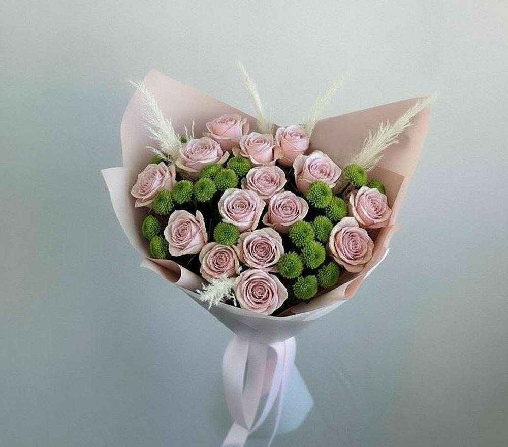 Букет цветов из: Розы и Хризантемы в Шамхале