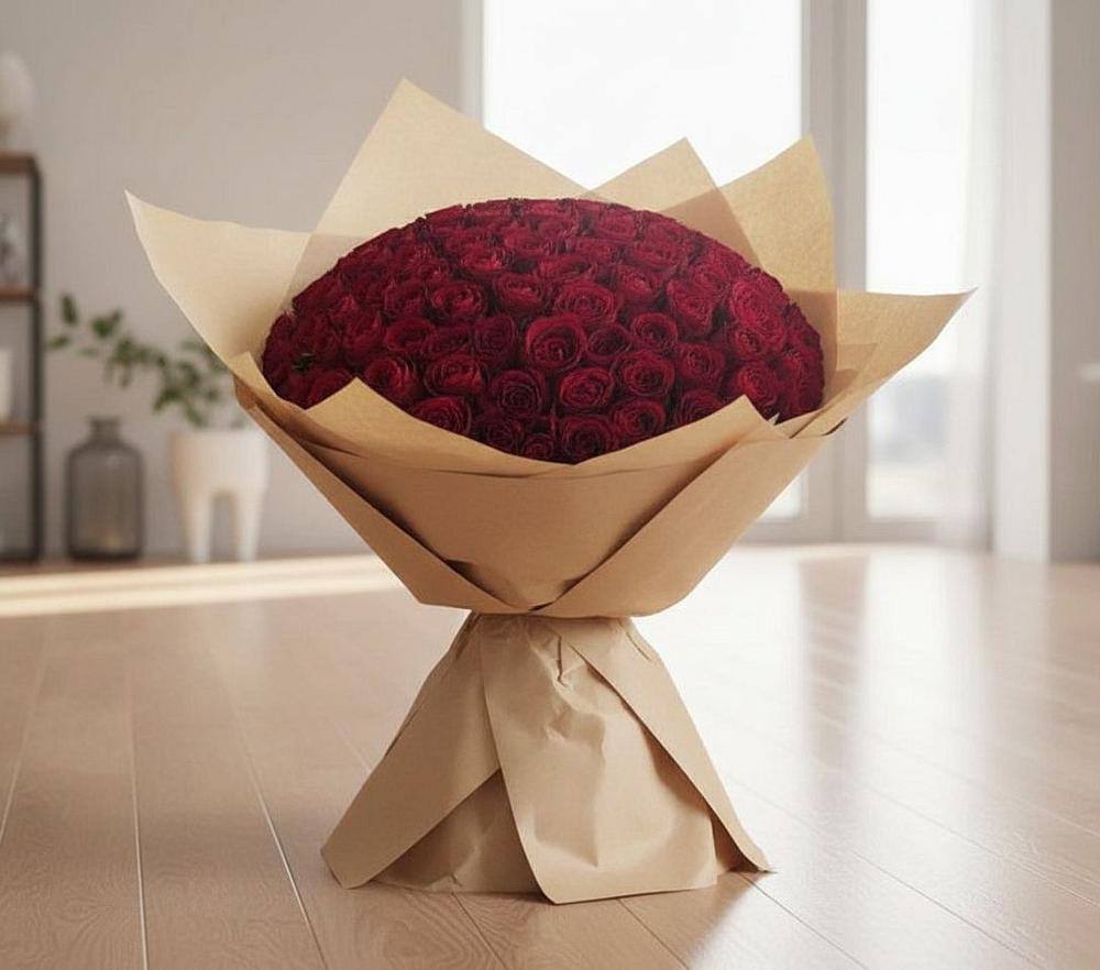 Букет 101 Красная роза в Шамхале